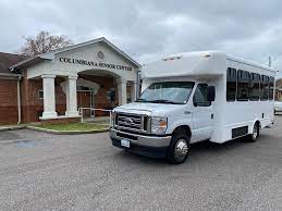 Bus in front of Senior Center