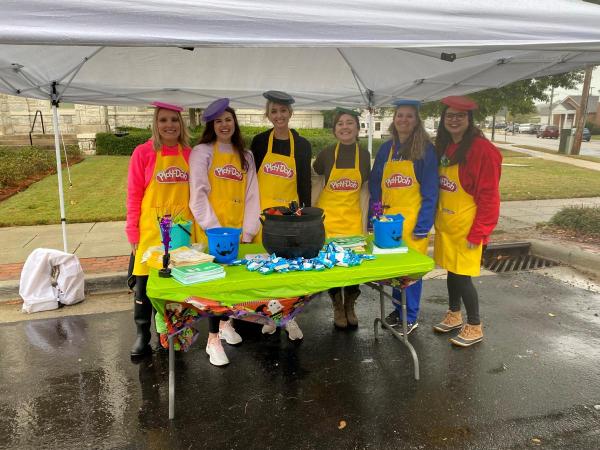 Organization dressed as play dough for halloween