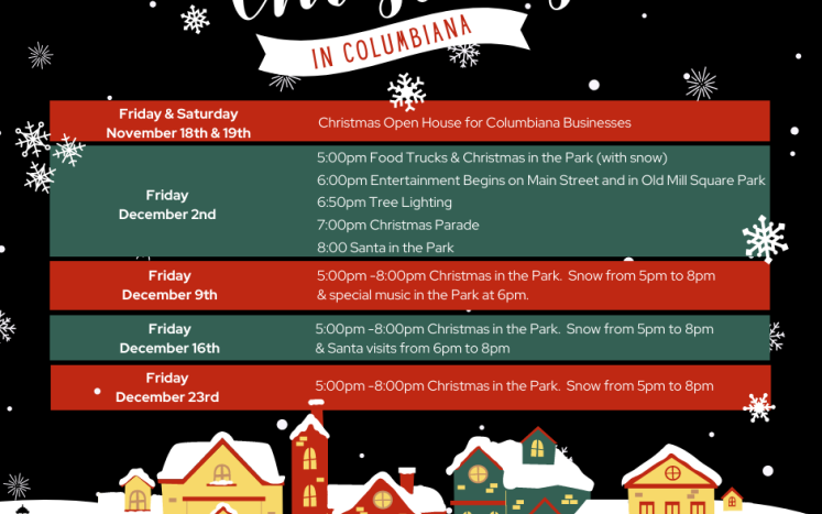 Christmas schedule flyer